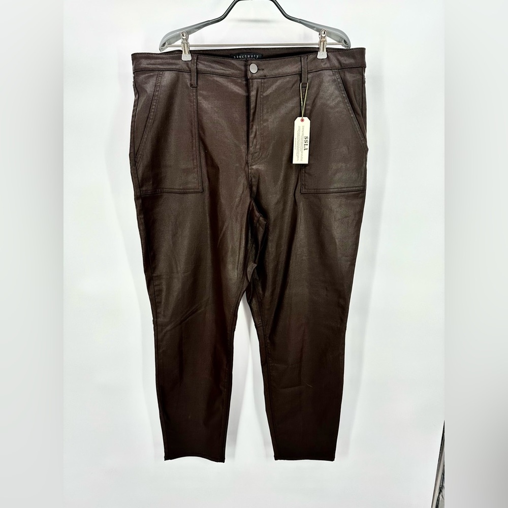 Sanctuary | NWT Women’s 18W Hayden Chocolate Brown Coated Skinny Pants Jeans‎